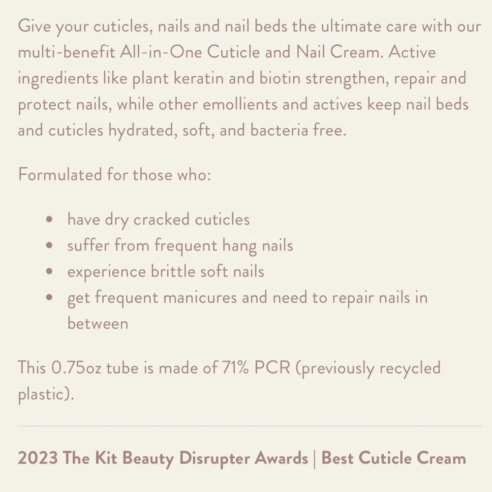 NIB! Paume All-in-One Cuticle & Nail Cream